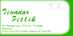 tivadar pitlik business card